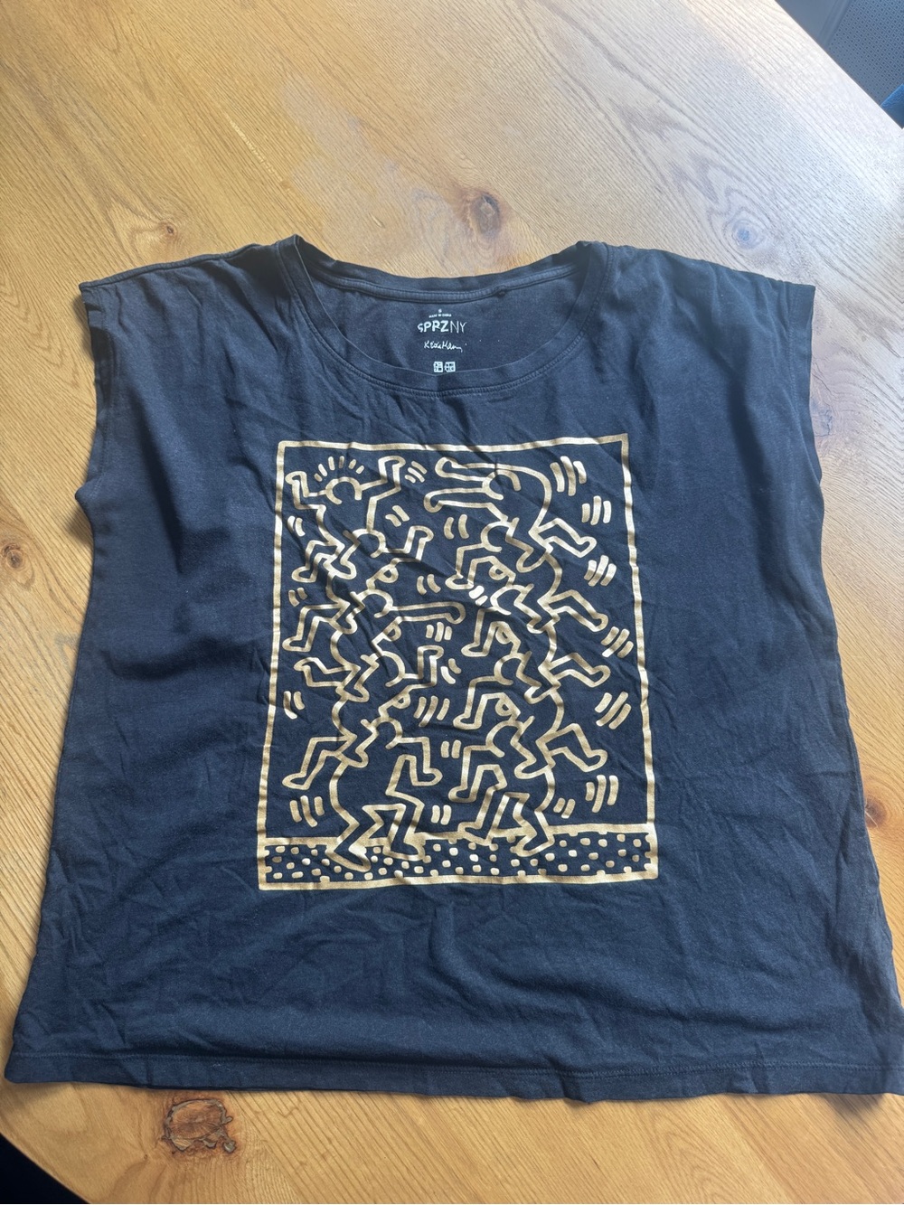 Uniqlo - Keith Haring Tee in Black with Gold Print